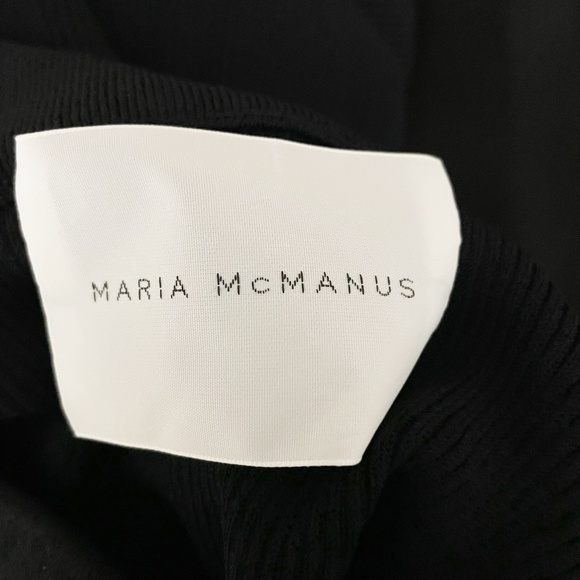 Maria McManus Rib Knit Stretch Mid Rise A Line Flare Midi Sweater Skirt Black XS - Picture 2 of 4